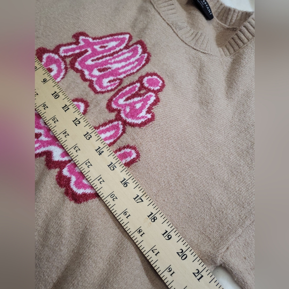 Lane Bryant Sweater All Is Bright Crew Neck Womens Plus 14/16 Tan Preppy Holiday - Picture 3 of 5